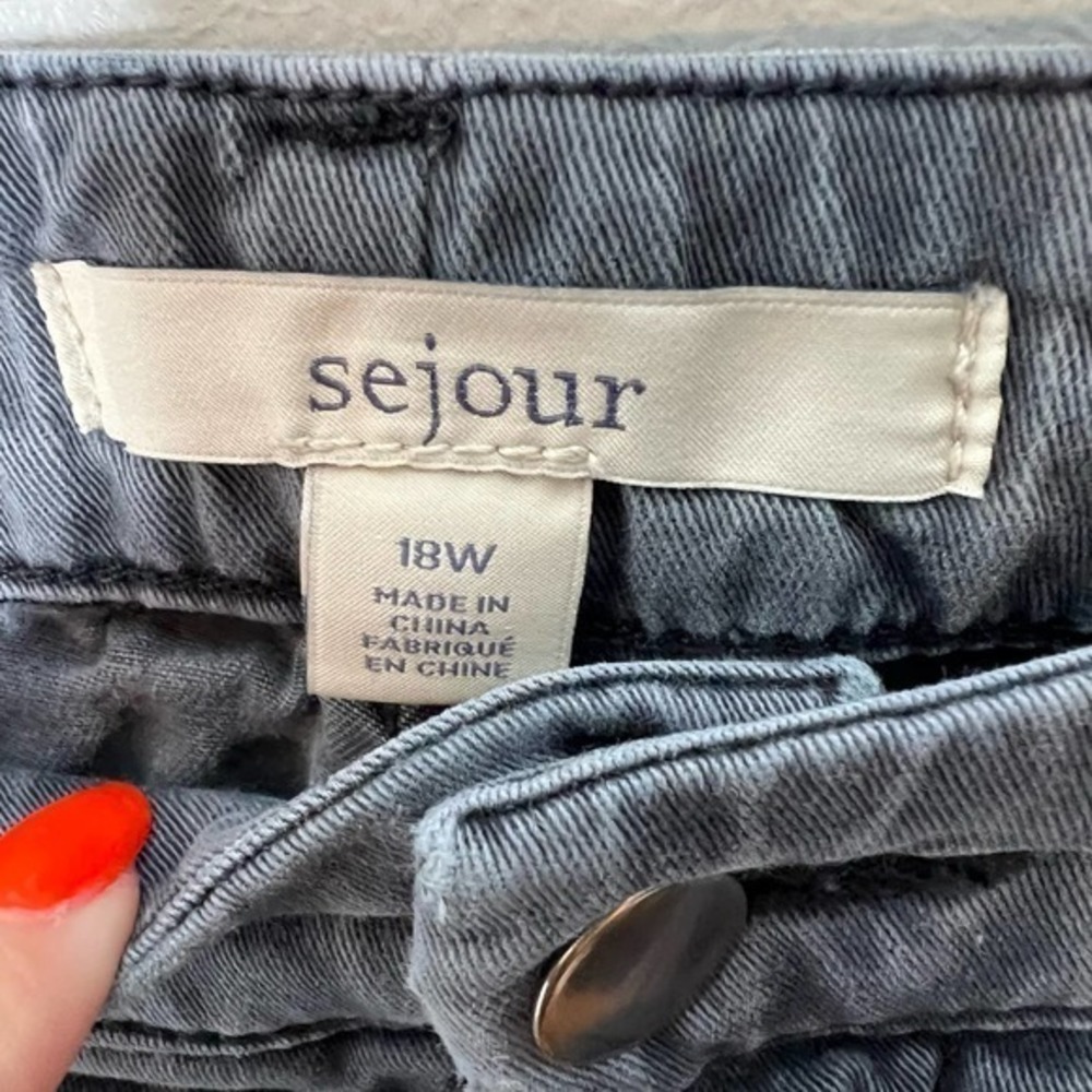 Sejour J. Crew plus size women's gray pants SJ359946WN stretch pockets size 18W - Picture 9 of 11